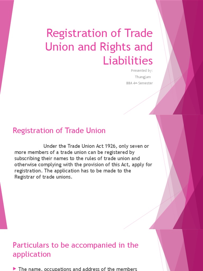 Trade Union Registration Guide | PDF