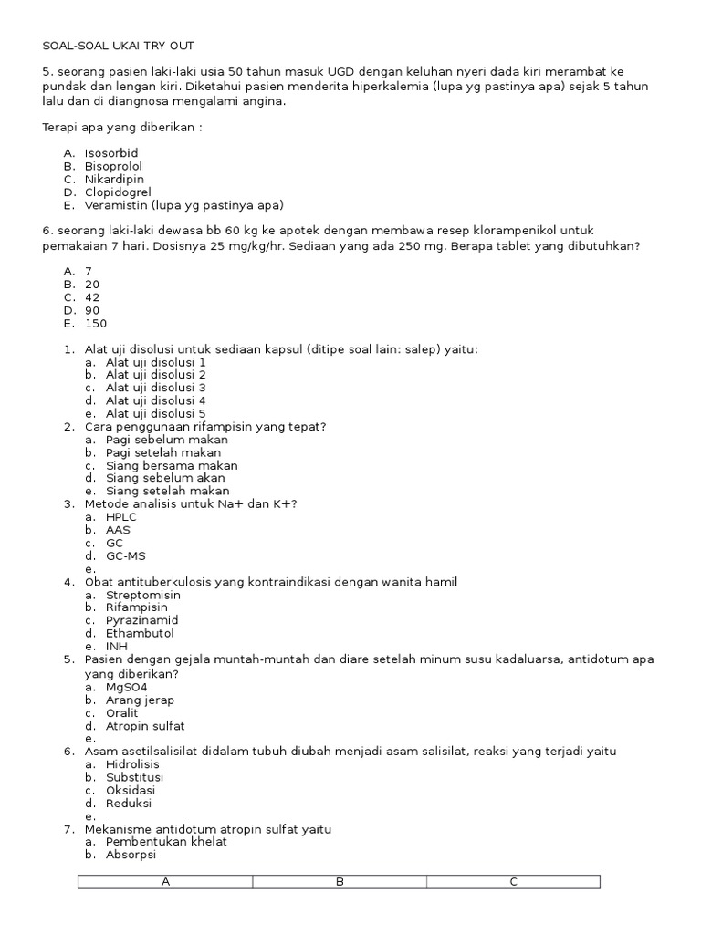 Contoh Soal Osce Apoteker