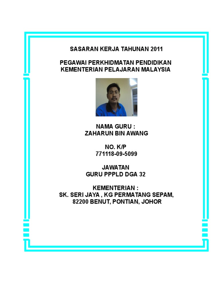 contoh Sasaran Kerja Tahunan untuk guru sekolah rendah contoh Sasaran Kerja Tahunan untuk guru sekolah rendah