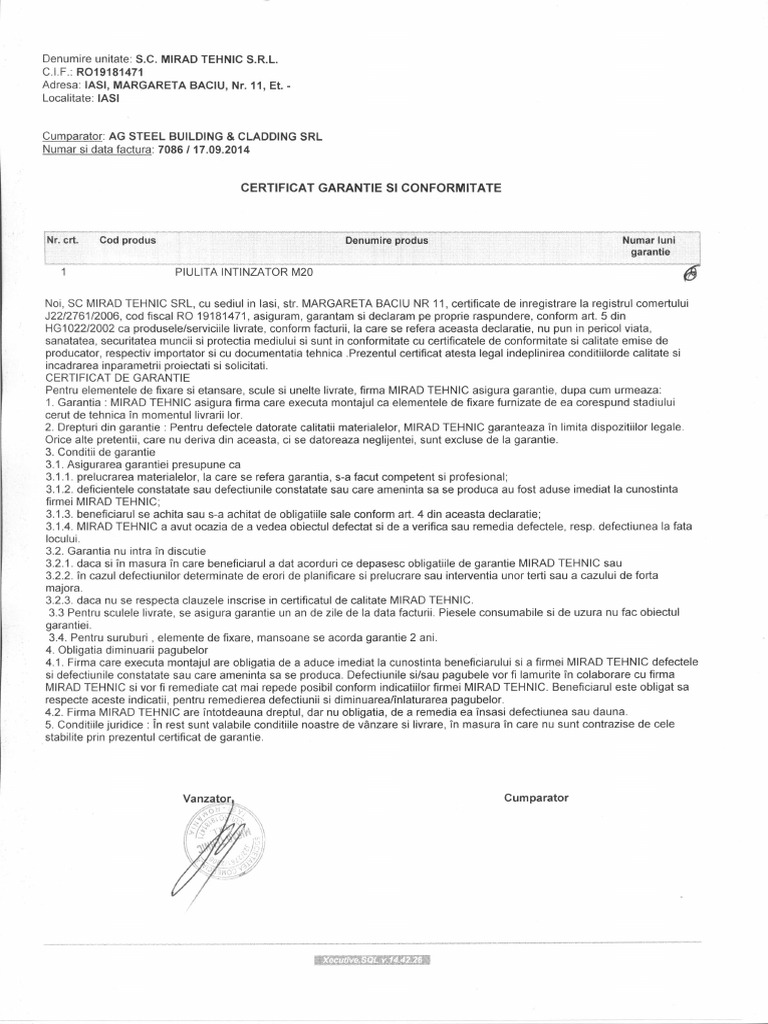 comment faire un certificat de garantie