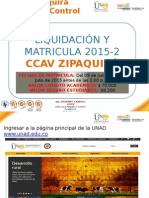 INSTRUCTIVO LIQUIDACION Y MATRICULA 2015-2 CCAV ZIPAQUIRÁ.pptx