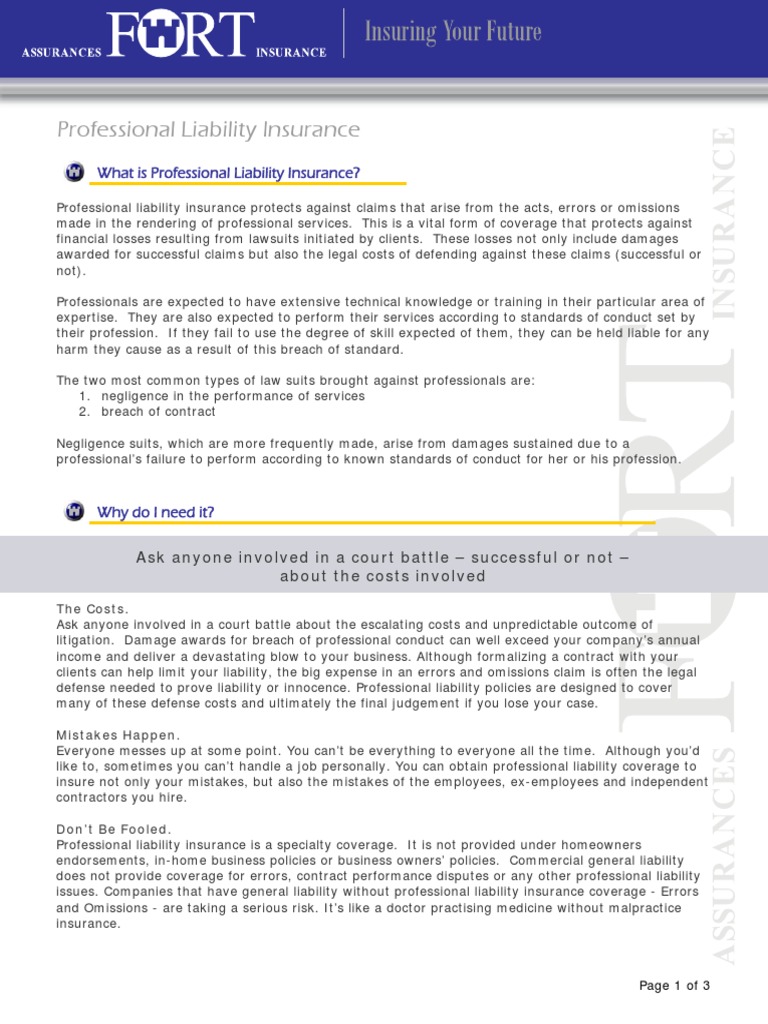 Professional Liability Insurance | Professional Liability ...