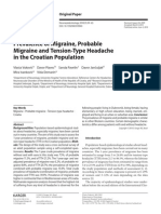 Prevalence of Migraine, Probable Migraine and Tension-Type Headache in The Croatian Population