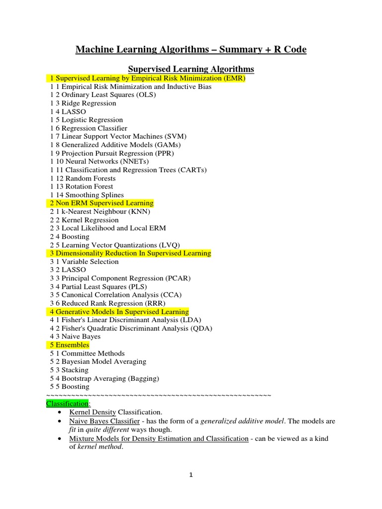 machine learning algorithms code