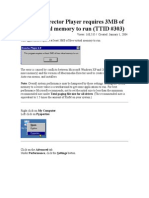 Solucion Al Error Director Player Requires 3 MB of Free Virtual Memory To Run