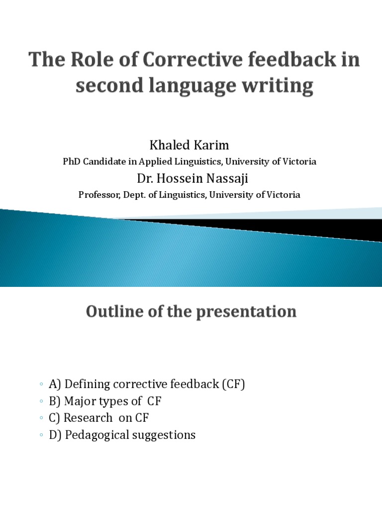 Understanding Corrective Feedback in ESL | PDF | Second Language | Second Language Acquisition