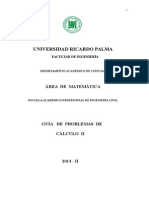 Problemas Guía de Cálculo Ii-Universidad Ricardo Palma