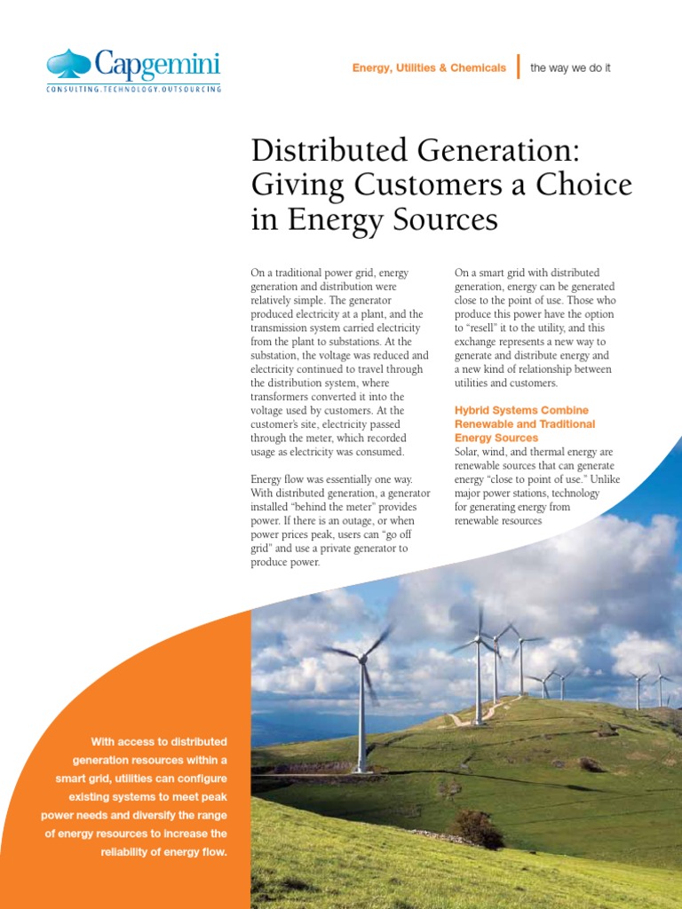 Smart Grid Operational Services - Distributed Generation Fact Sheet | PDF