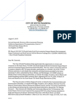 City of South Pasadena SR-710 Draft EIR EIS Comment Letter 8-5-15