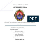 “Influencia Del Turismo en El Empleo Del Distrito de Chivay Periodo 2009 - 2013”