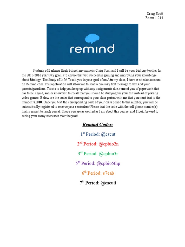 Remind Newsletter | PDF
