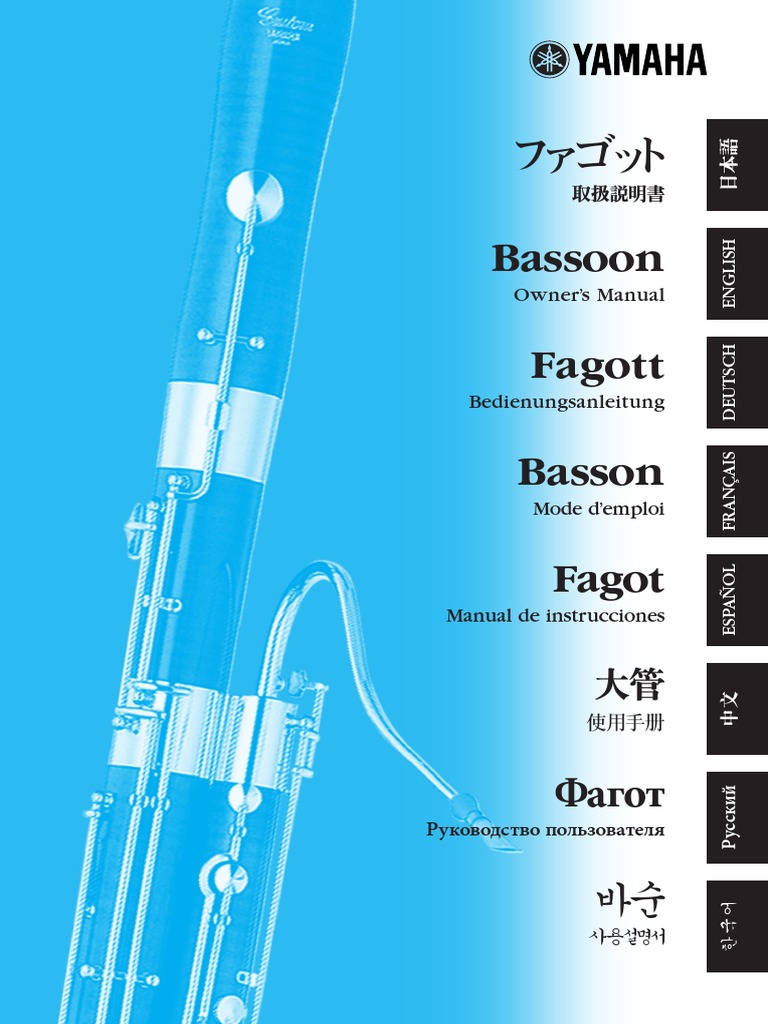 Bassoon YFG812 Yamaha User S Guide Download Free PDF Double Bass