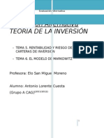 Evaluación Alternativa Teoría de La Inversión: Profesora: Elo San Miguel Moreno