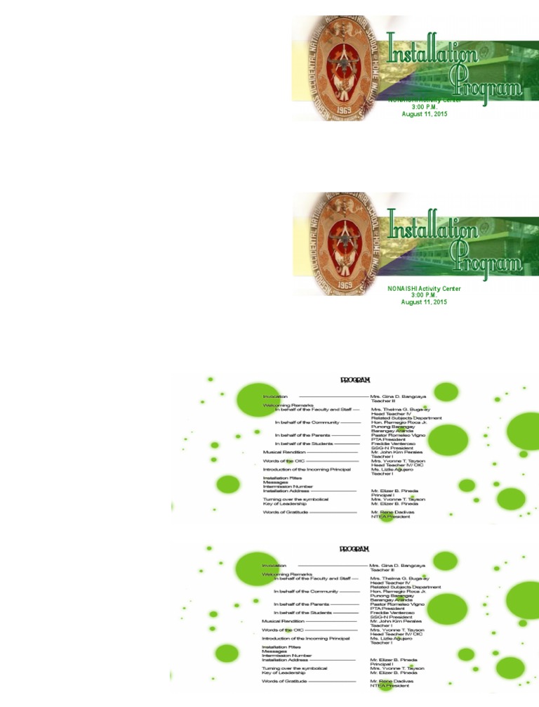 Installation Program For New Principal Pdf