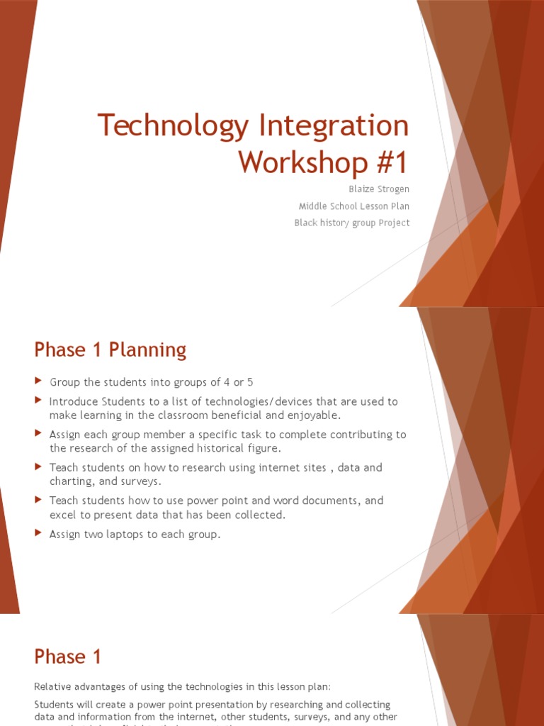 Middle School Tech Integration Lesson Plan | PDF | Computers