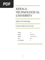 KTU Thermal Science Mtech Draft Syllabus