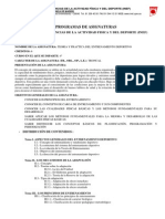 Programas de Asignaturas: Facultad de Ciencias de La Actividad Fisica Y Del Deporte (Inef)