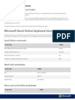 Excel Online Keyboard Shortcuts