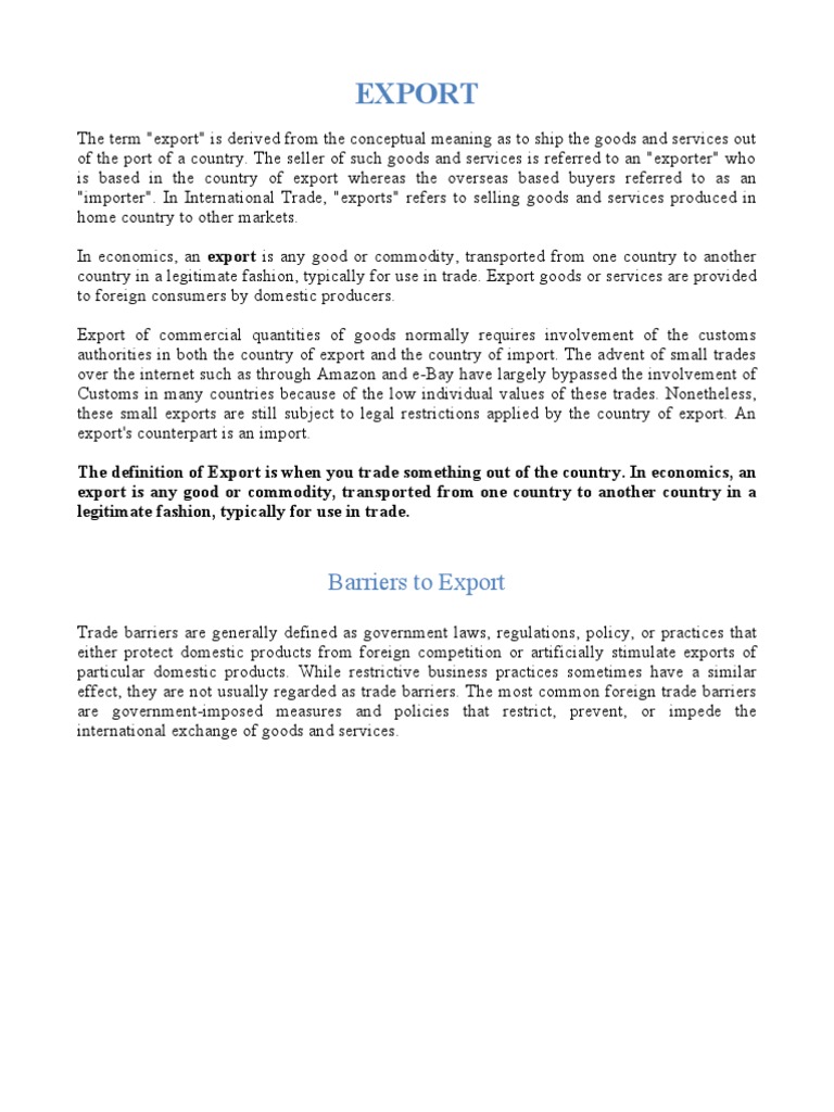 Export and Import Documentation Guide | PDF | Exports | Trade