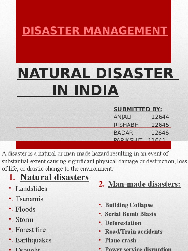 Natural Disaster in India PDF Earthquakes Flood