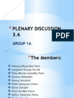 Plenary Discussion 3.6: Group 1A
