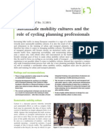 Sustainable Mobility Cultures and The Role of Cycling Planning Professionals