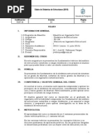 Silabo Dinamica de Estructuras UPT-2015