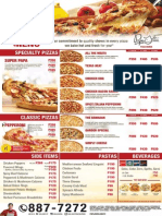 Menu Flyer OF PAPA JOHN'S PH