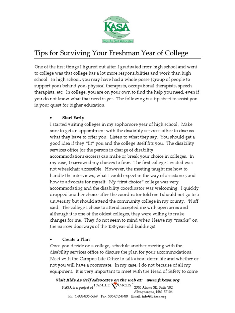 Tips for Freshman Year Success | PDF | Individualized Education Program ...
