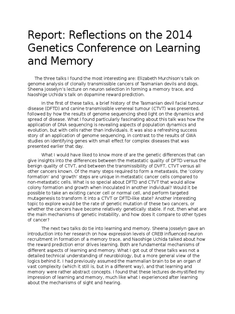 Report On GenSoc Conference | PDF | Genetics | Cancer