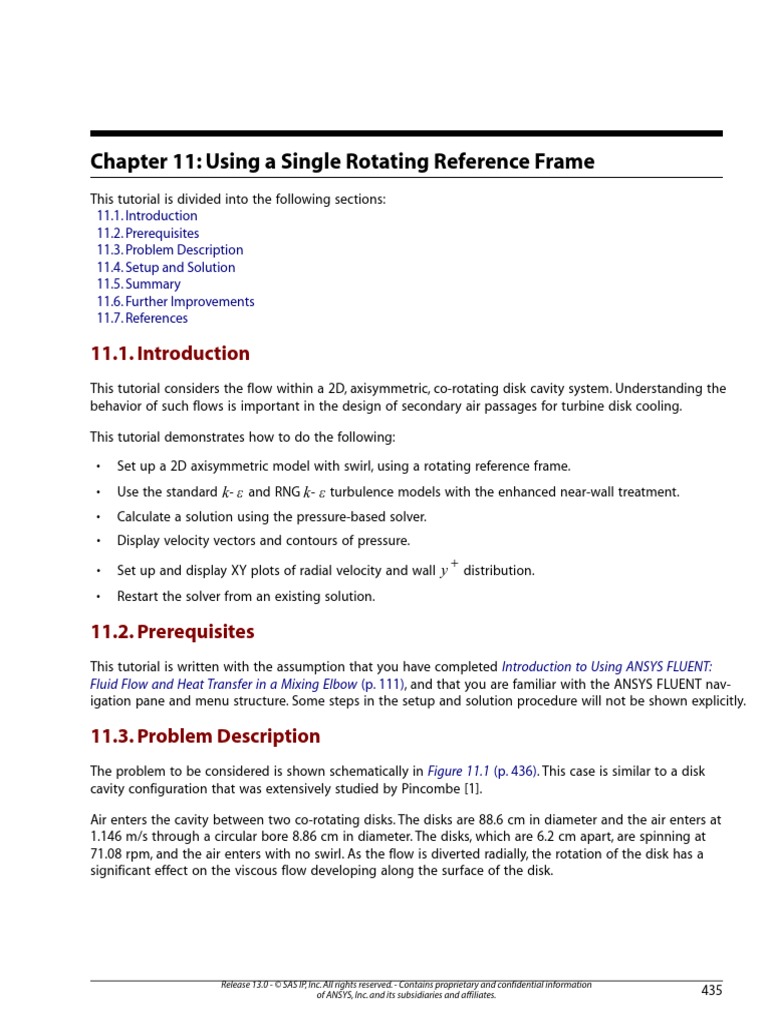 Chapter 11: Using A Single Rotating Reference Frame | PDF | Fluid ...