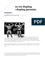 Differenza Tra Doping Leggero e Doping Pesante