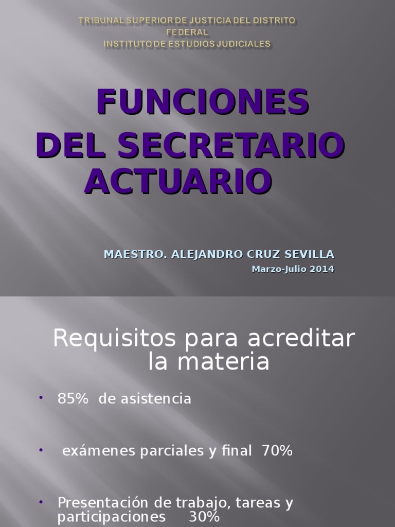 Funciones Del Secretario Actuario 2014 Completo | Descargar gratis PDF ...