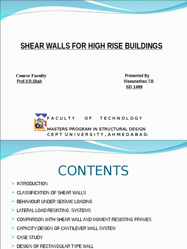 Shear Walls in High Rise Structures | PDF | Bending | Deformation ...