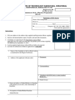 MSc Physics Application Format