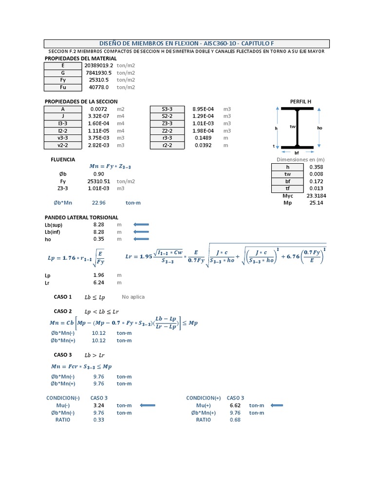 Flexion Aisc 360-10 | PDF