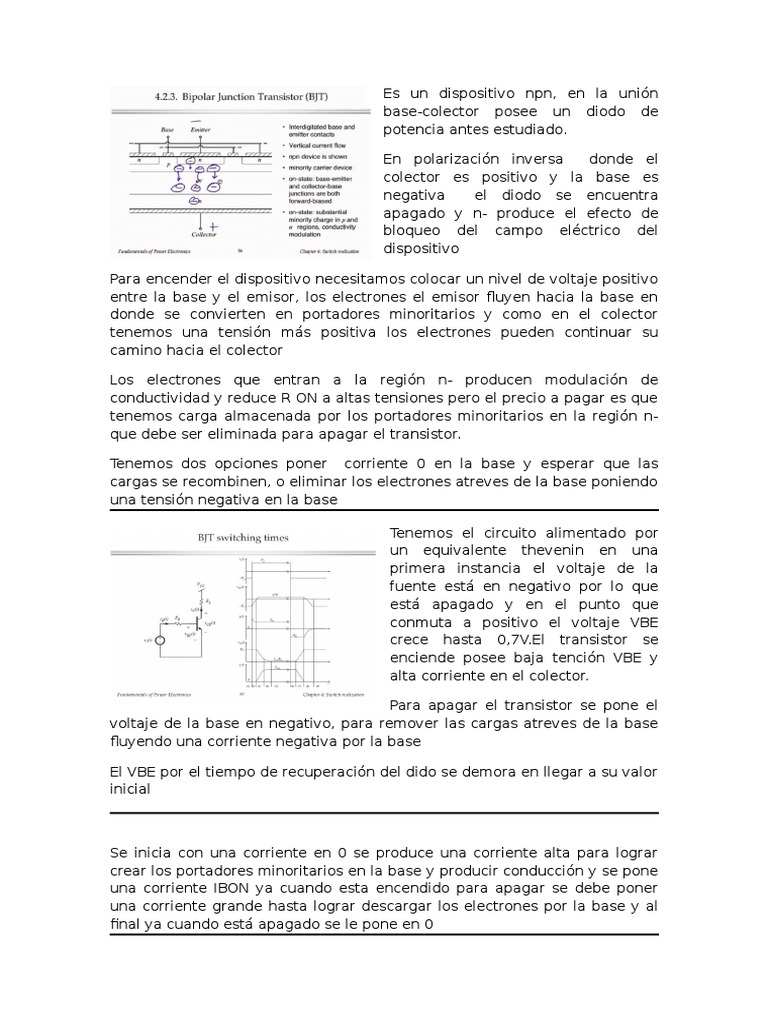 BJT Resumen PDF Transistor Dispositivos semiconductores
