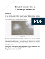 Fixing and Repair of Ceramic Tiles in Large Halls