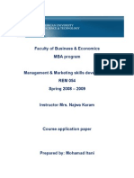 Course Application Paper - Rev.0 - Management and Marketing