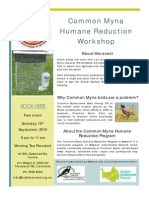 Common Myna Humane Reduction Workshop