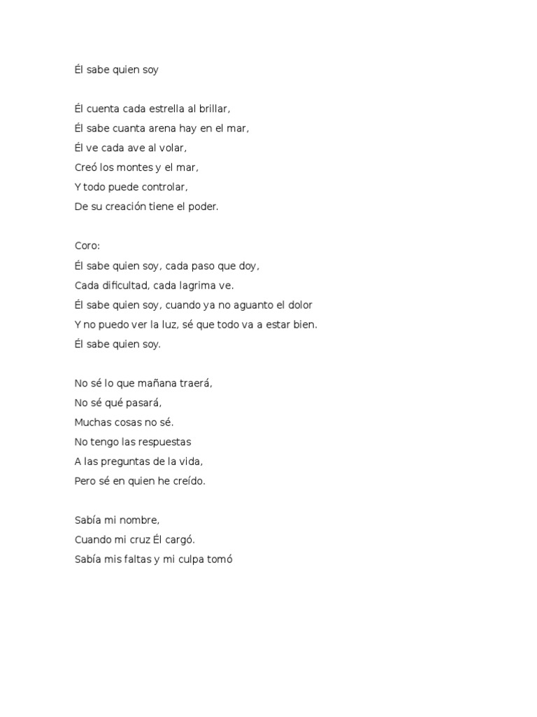 Él sabe quién soy: Letras y significado | PDF | Arte