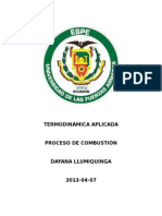 Proceso de Combistion-termodinámica Aplicada