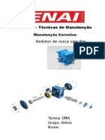 Manutenção de redutor de rosca sem fim