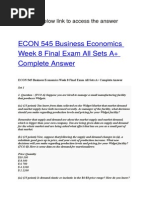 ECON 545 Business Economics Week 8 Final Exam All Sets A+ Complete Answer