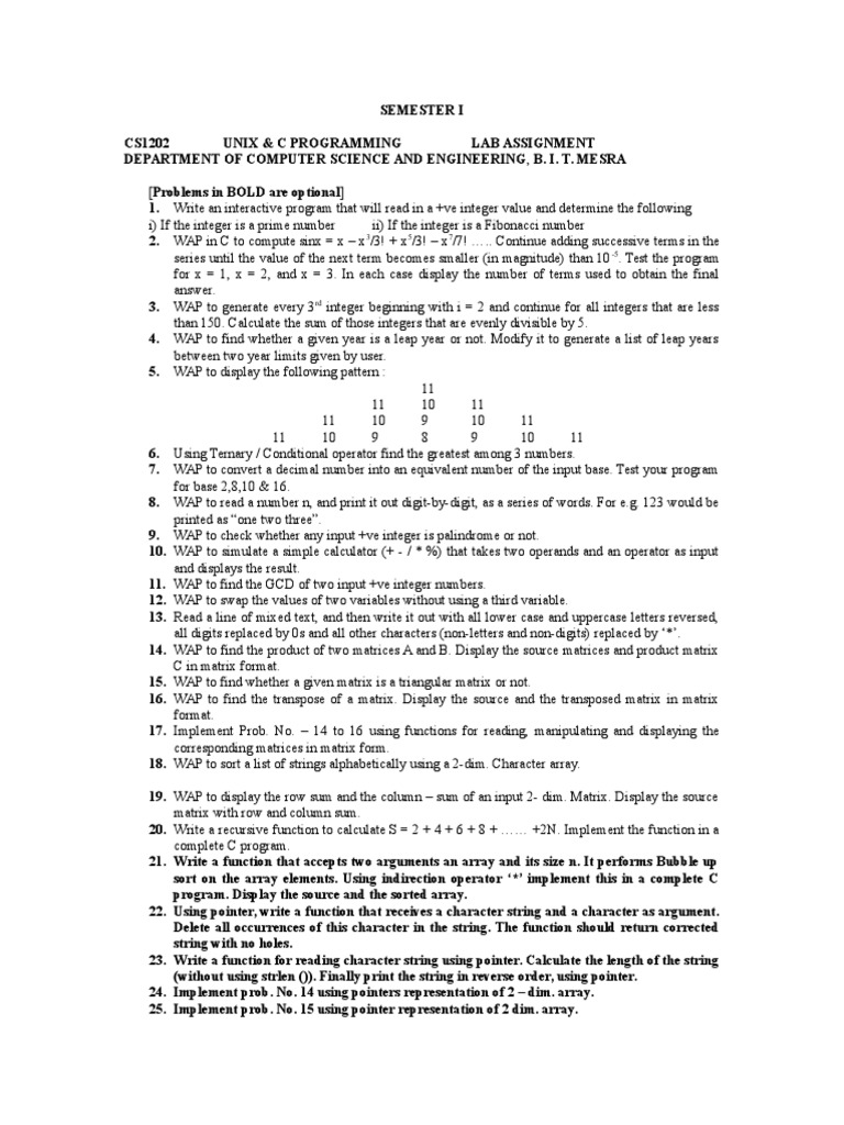 Menu - 634811806493471858 - CS1202 UNIX & C Programming Lab Assignments ...