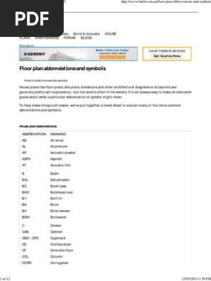 Floor Plan Abbreviations And Symbols Build Window Door