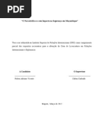 O Narcotrafico e o Seu Impacto Na Seguranca de Mocambique