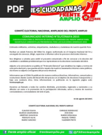 Comunicado 001 Comité Electoral Nacional