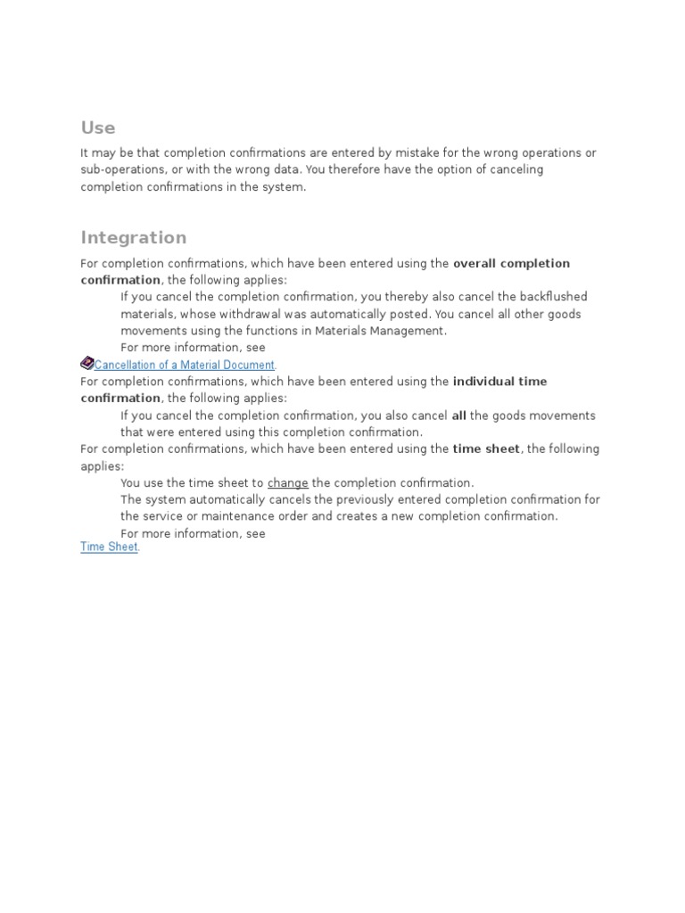 Canceling Completion Confirmations Guide | PDF | Finance & Money Management