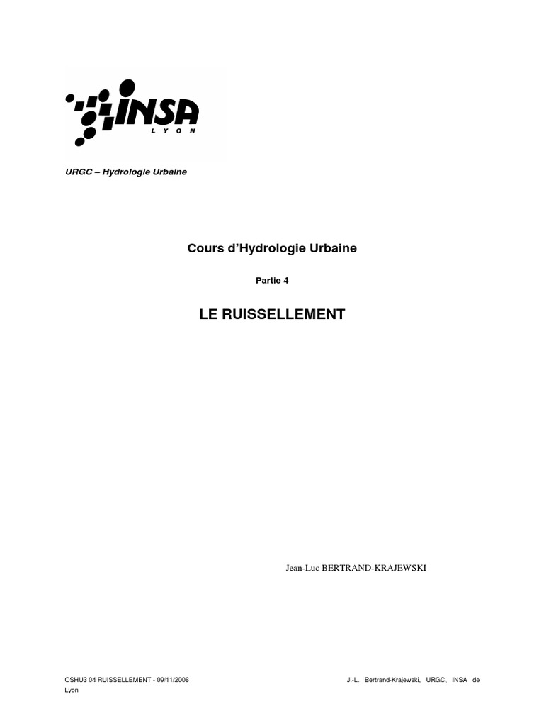 Comprendre le Ruissellement Urbain | PDF | Écoulement laminaire ...